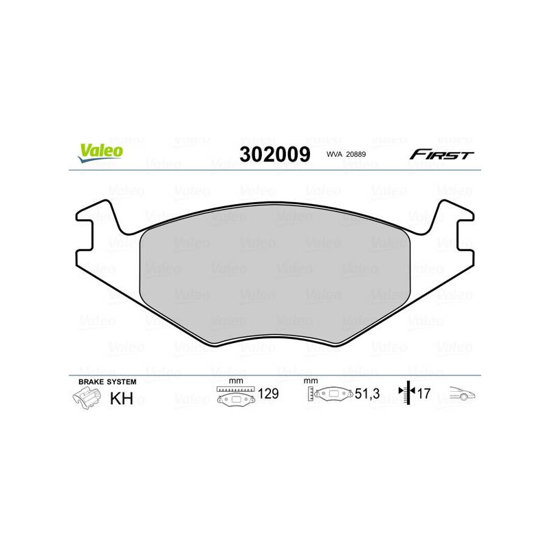 PLAQ FREIN FIRST VW IBIZA 02.93 06.